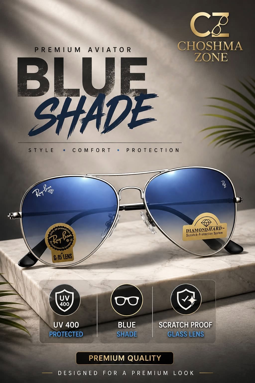 RB-PR_Silver_(Premium Sunglass) frame